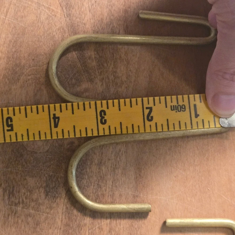 Set of 8 Solid Brass S-Hooks Heavy Duty Metal Pot Pan Hangers Industrial Gold 4